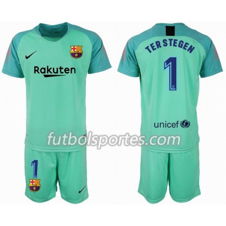 Camisetas FC Barcelona Portero TER STEGEN 1 Niño equipación 2018/2019